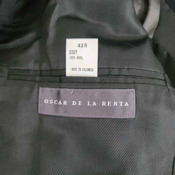 Oscar de la Renta Men's Wool 2-Button Blazer Jacket Navy Blue 43R Sport Coat - Picture 9 of 9